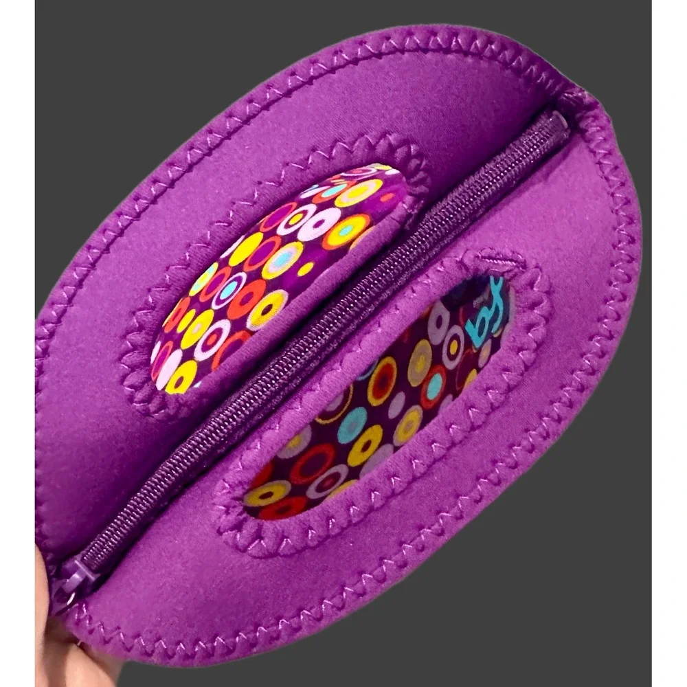 BYO by Built NY Express Lunch Bag Purple Retro‎ Circle Print Neoprene B-LB32